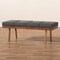 Baxton Studio Larisa Mid-Century Charcoal Upholstered Wood Bench 155-9304 - alternate 8